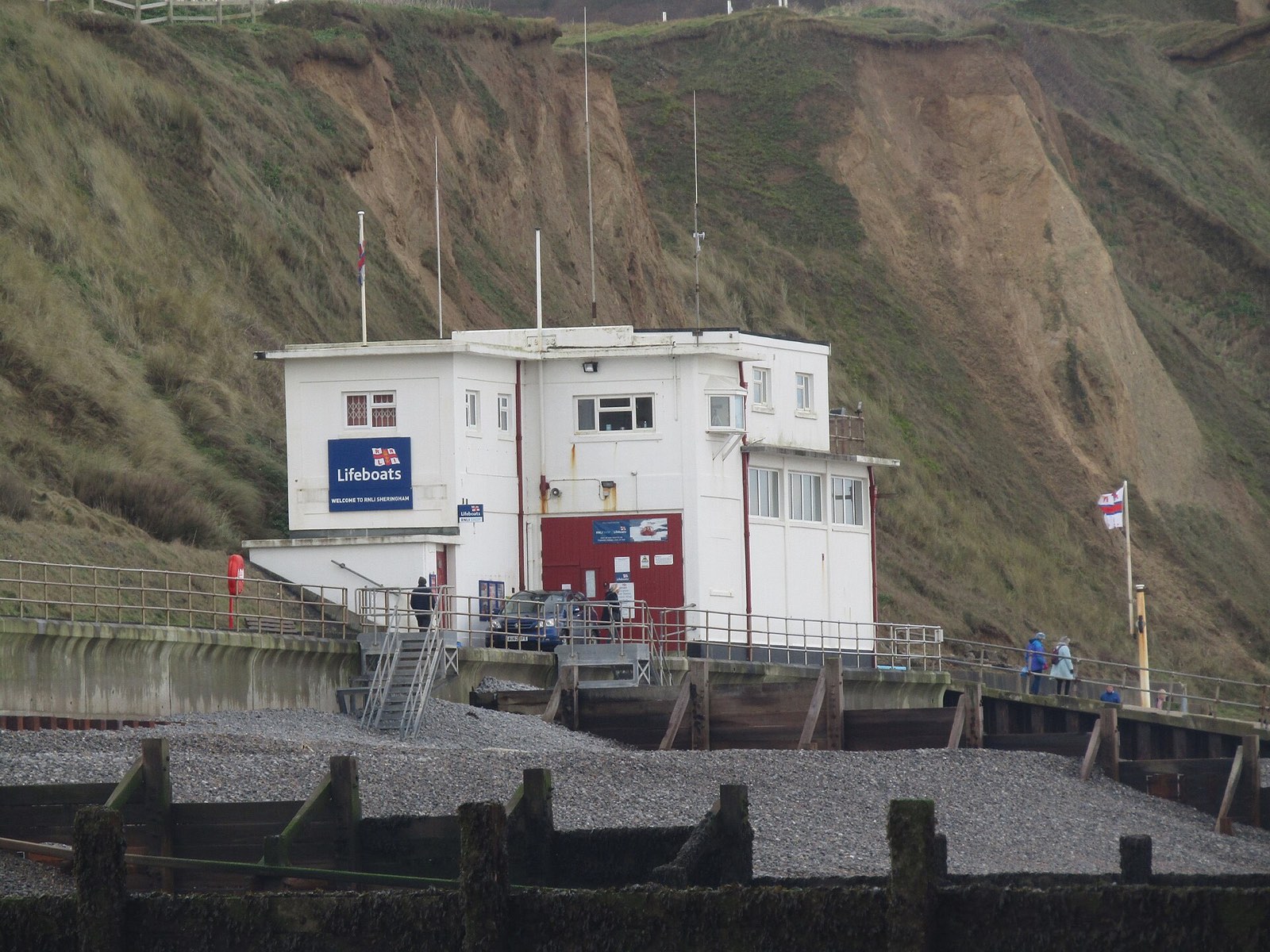 The lifeboat station beneath the cliffs at Sheringham